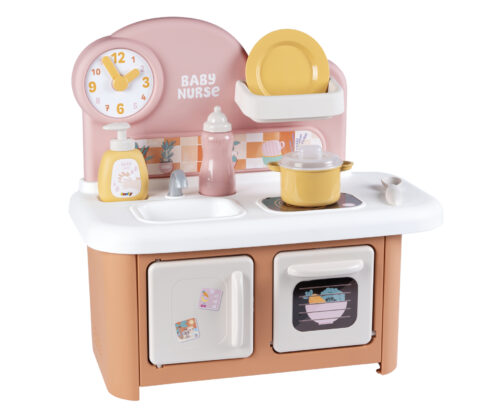מטבח לבובות Smoby Baby Nurse עם כיריים, תנור, כיור ואביזרים